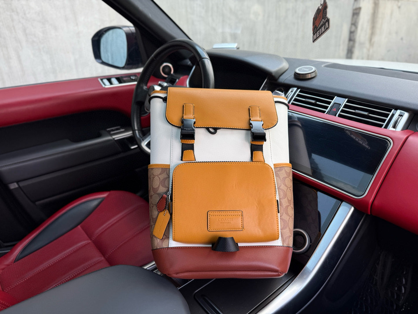 Coach Track 27 Color-Block Leather Backpack