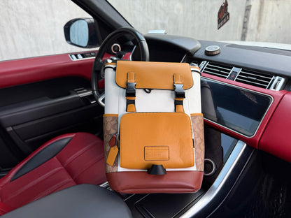 Coach Track 27 Color-Block Leather Backpack