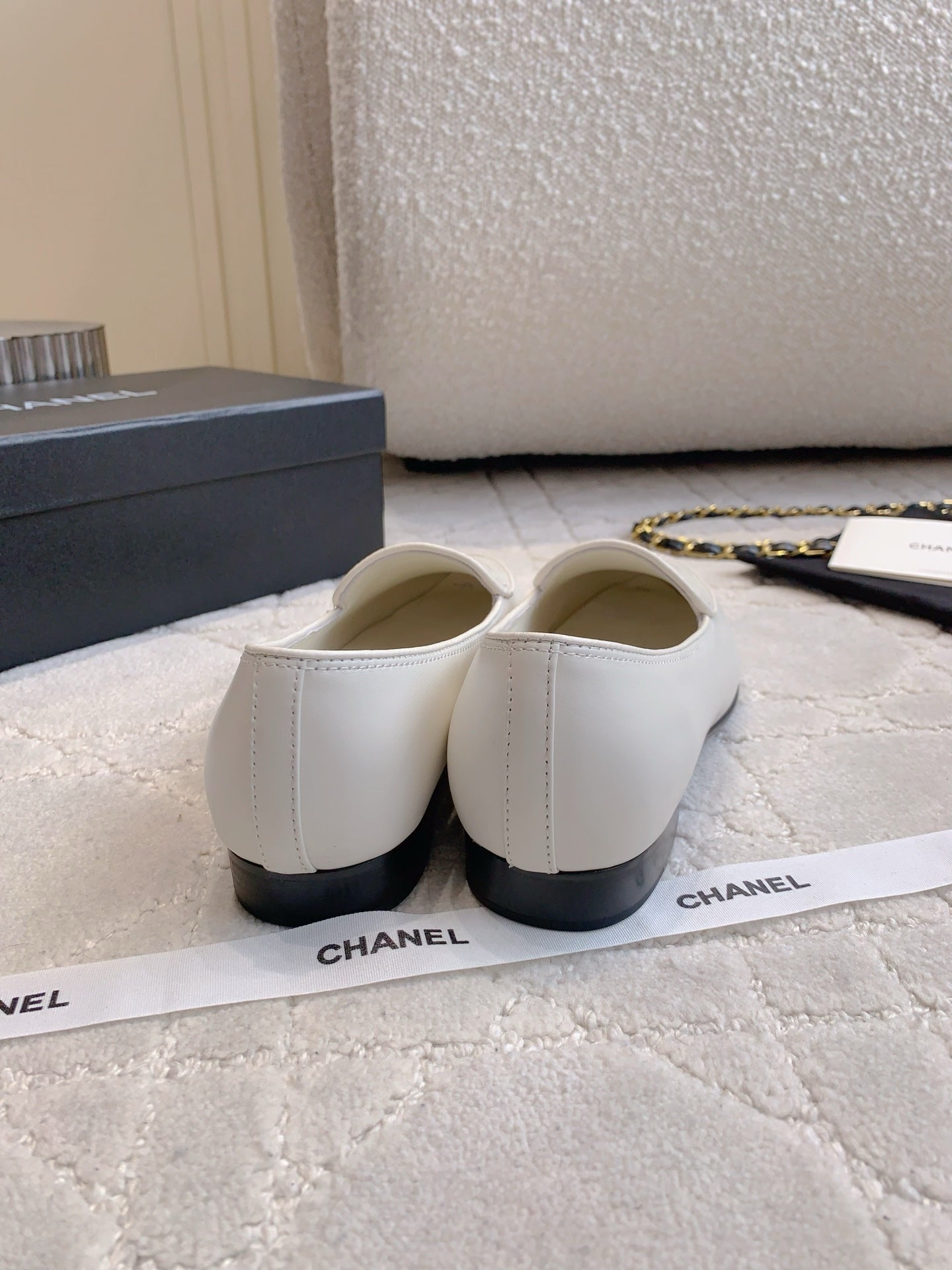 Chanel Rhinestone Buckle Loafers