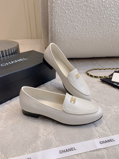 Chanel Rhinestone Buckle Loafers
