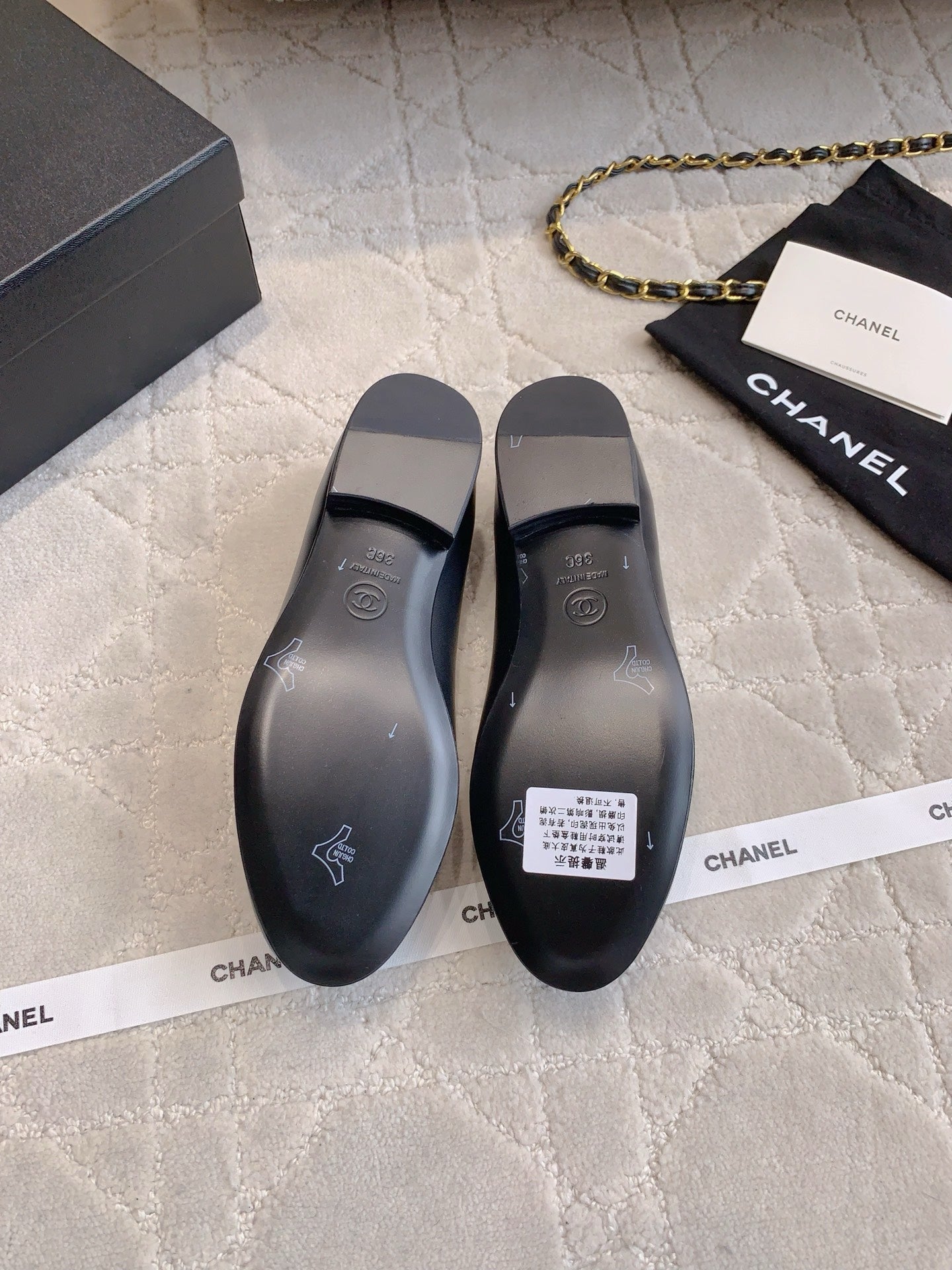Chanel Rhinestone Buckle Loafers