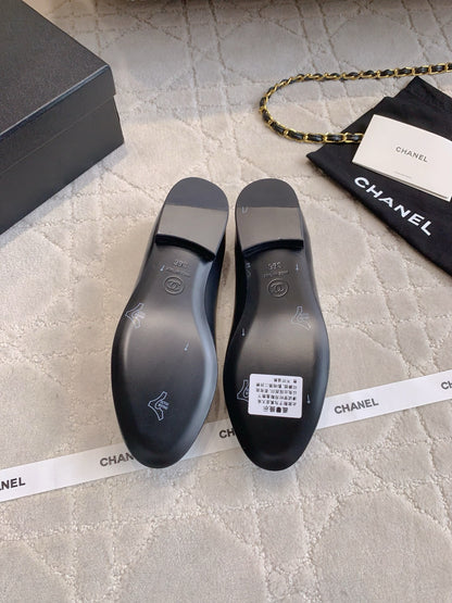 Chanel Rhinestone Buckle Loafers