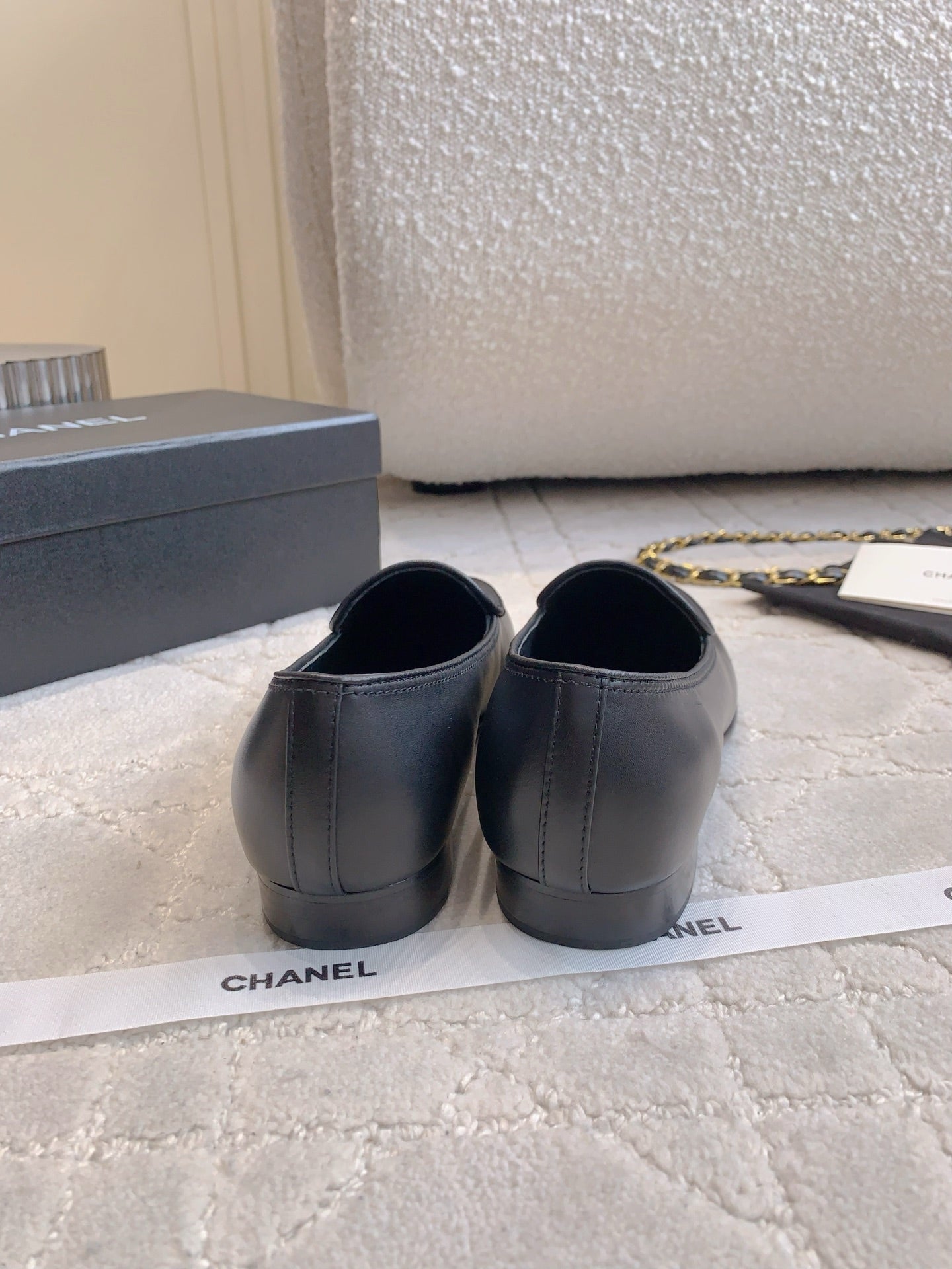 Chanel Rhinestone Buckle Loafers