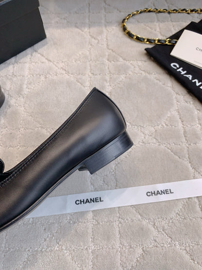 Chanel Rhinestone Buckle Loafers