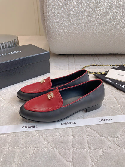 Chanel Rhinestone Buckle Loafers