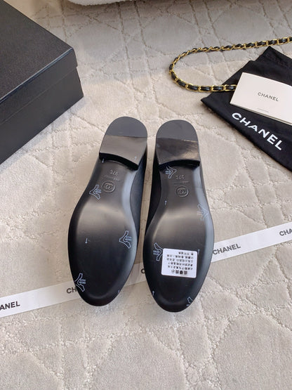 Chanel Rhinestone Buckle Loafers