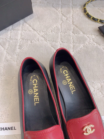 Chanel Rhinestone Buckle Loafers
