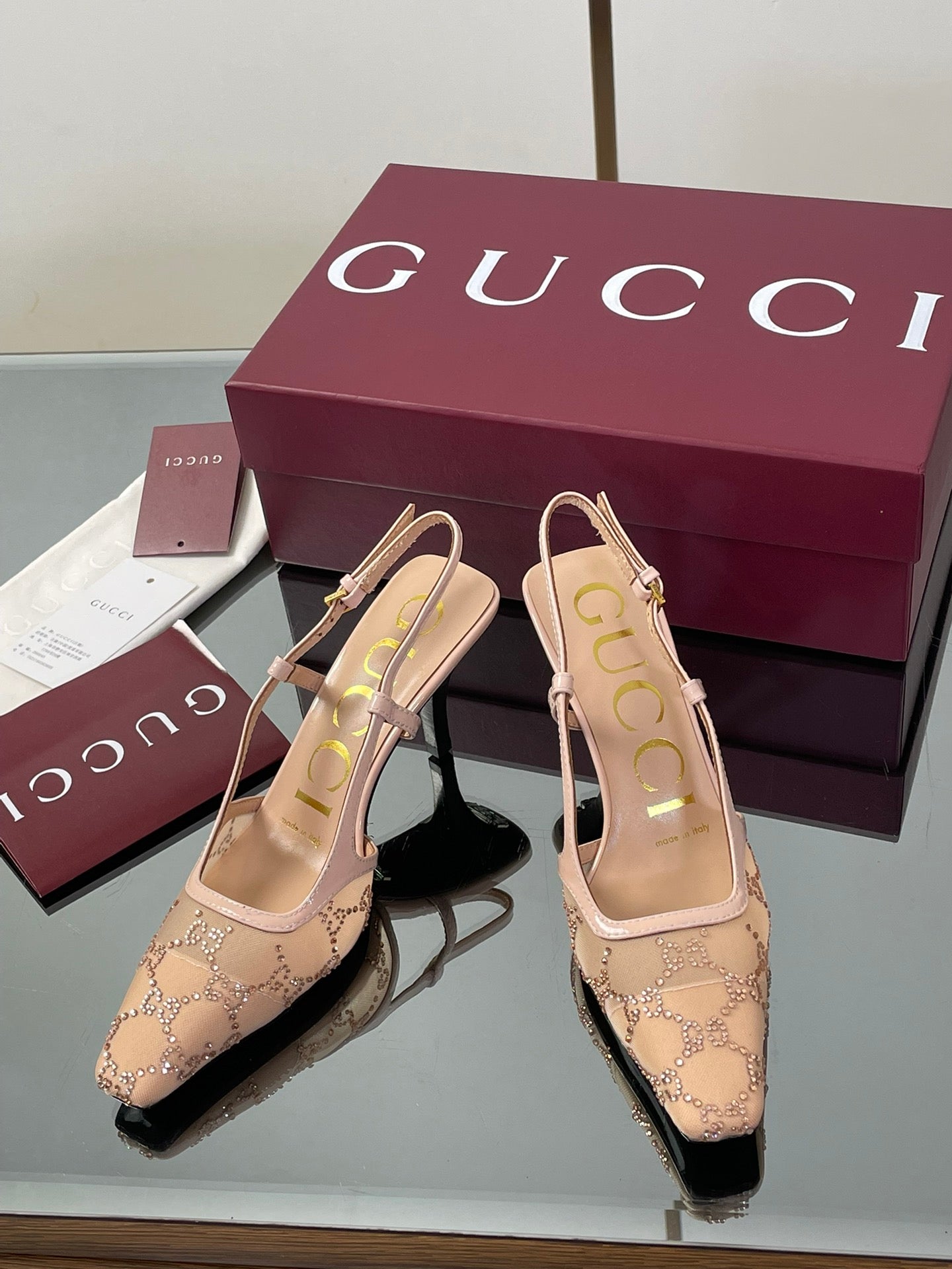 Gucci Cosmogonie GG Crystal Slingback Sandals – 2025 Early Autumn Collection