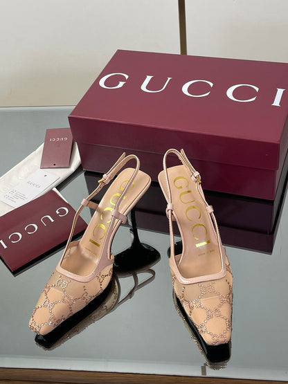 Gucci Cosmogonie GG Crystal Slingback Sandals – 2025 Early Autumn Collection