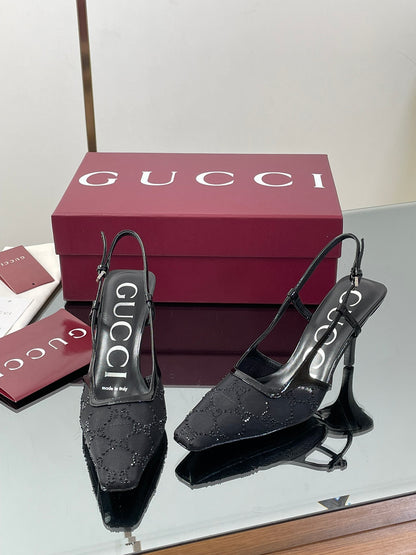 Gucci Cosmogonie GG Crystal Slingback Sandals – 2025 Early Autumn Collection