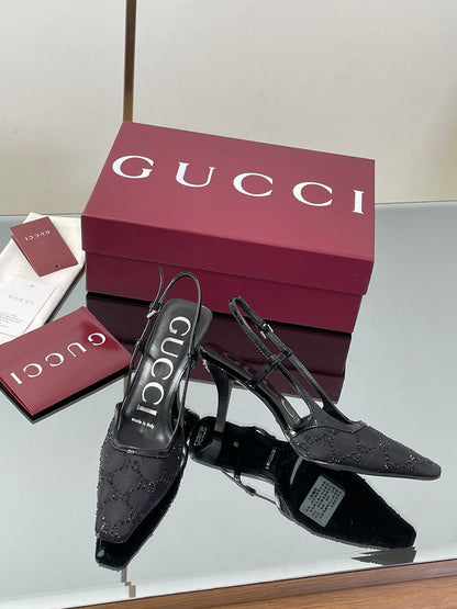 Gucci Cosmogonie GG Crystal Slingback Sandals – 2025 Early Autumn Collection