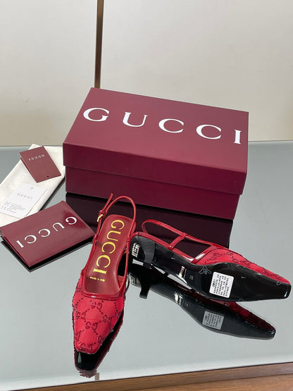 Gucci Cosmogonie GG Crystal Slingback Sandals – 2025 Early Autumn Collection