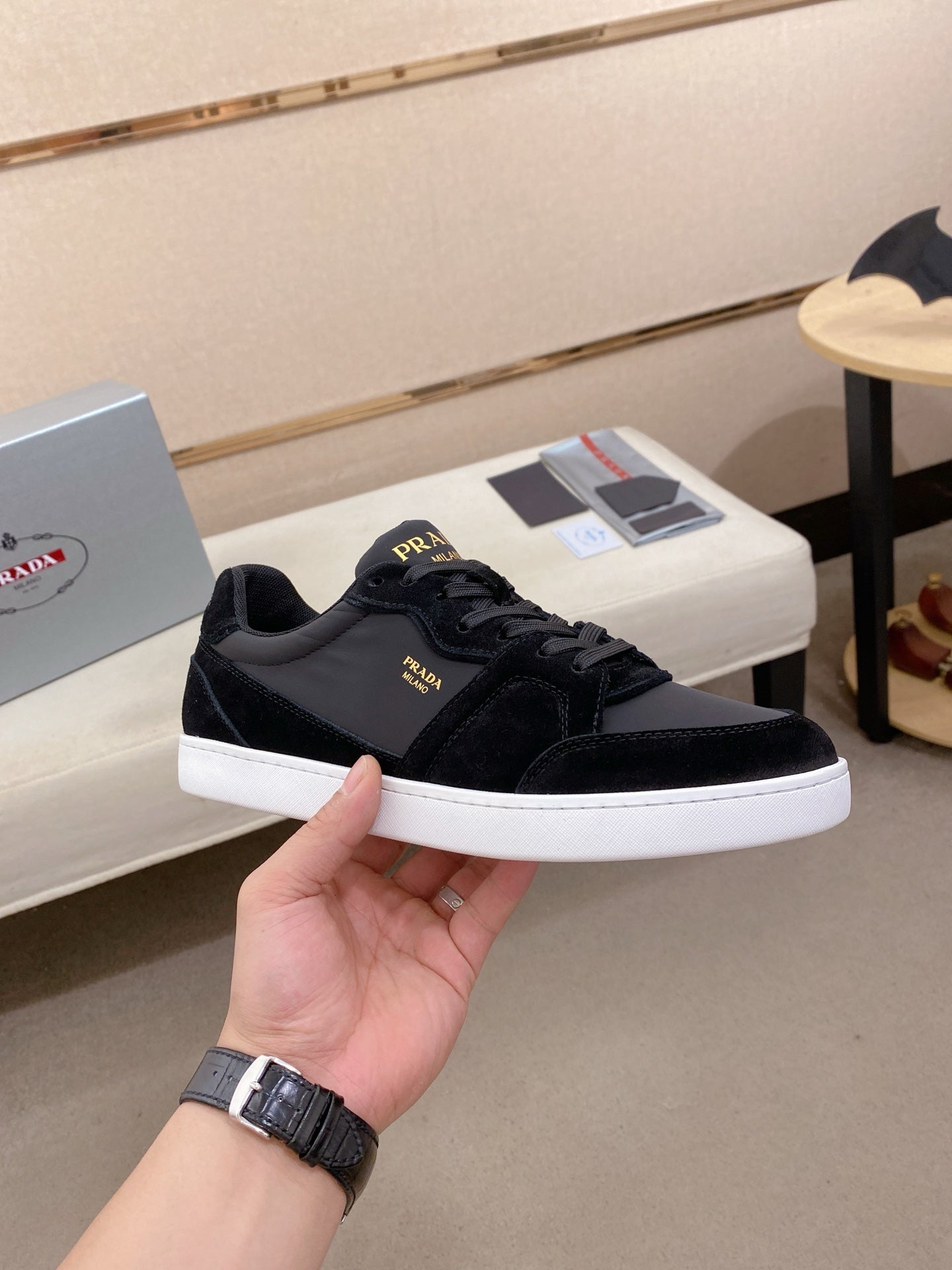 Prada Men's Leather Air Cushion Sneakers