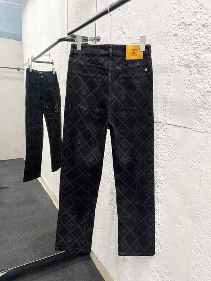 Chanel Classic Camellia Chain Logo Jeans