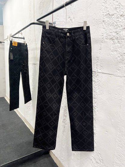 Chanel Classic Camellia Chain Logo Jeans