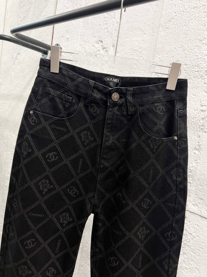Chanel Classic Camellia Chain Logo Jeans