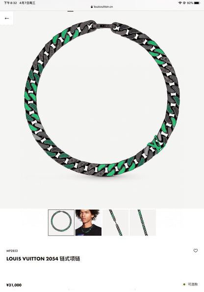 Louis Vuitton Chain Links Patches Necklace – 2020 Spring/Summer Collection