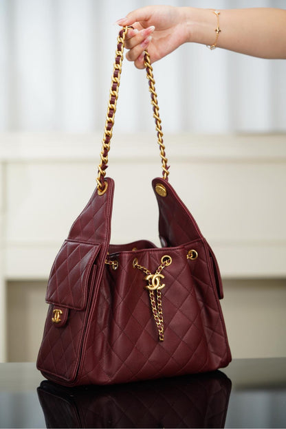 Chanel Small Hobo Drawstring Bucket Bag – 25A Collection