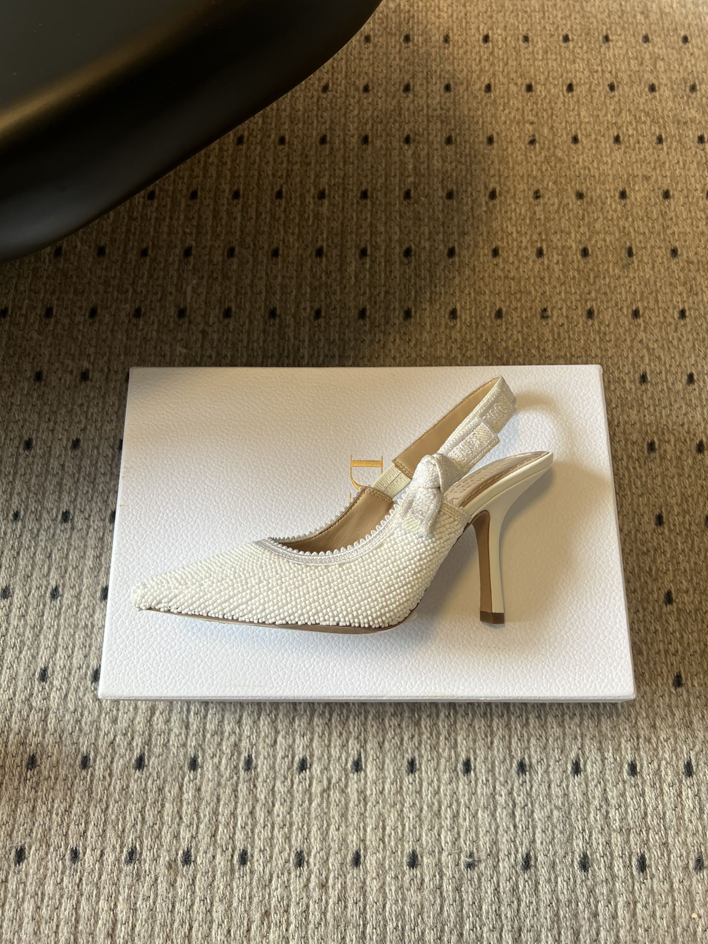 Dior J'Adior Dior Or Embroidered Slingback Heels