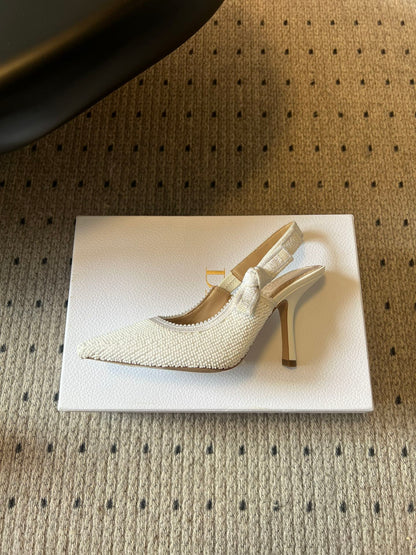 Dior J'Adior Dior Or Embroidered Slingback Heels