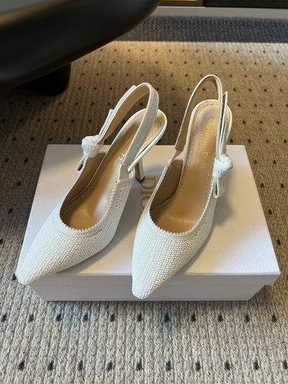 Dior J'Adior Dior Or Embroidered Slingback Heels