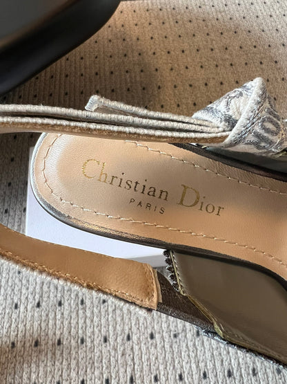 Dior J'Adior Dior Or Embroidered Slingback Heels
