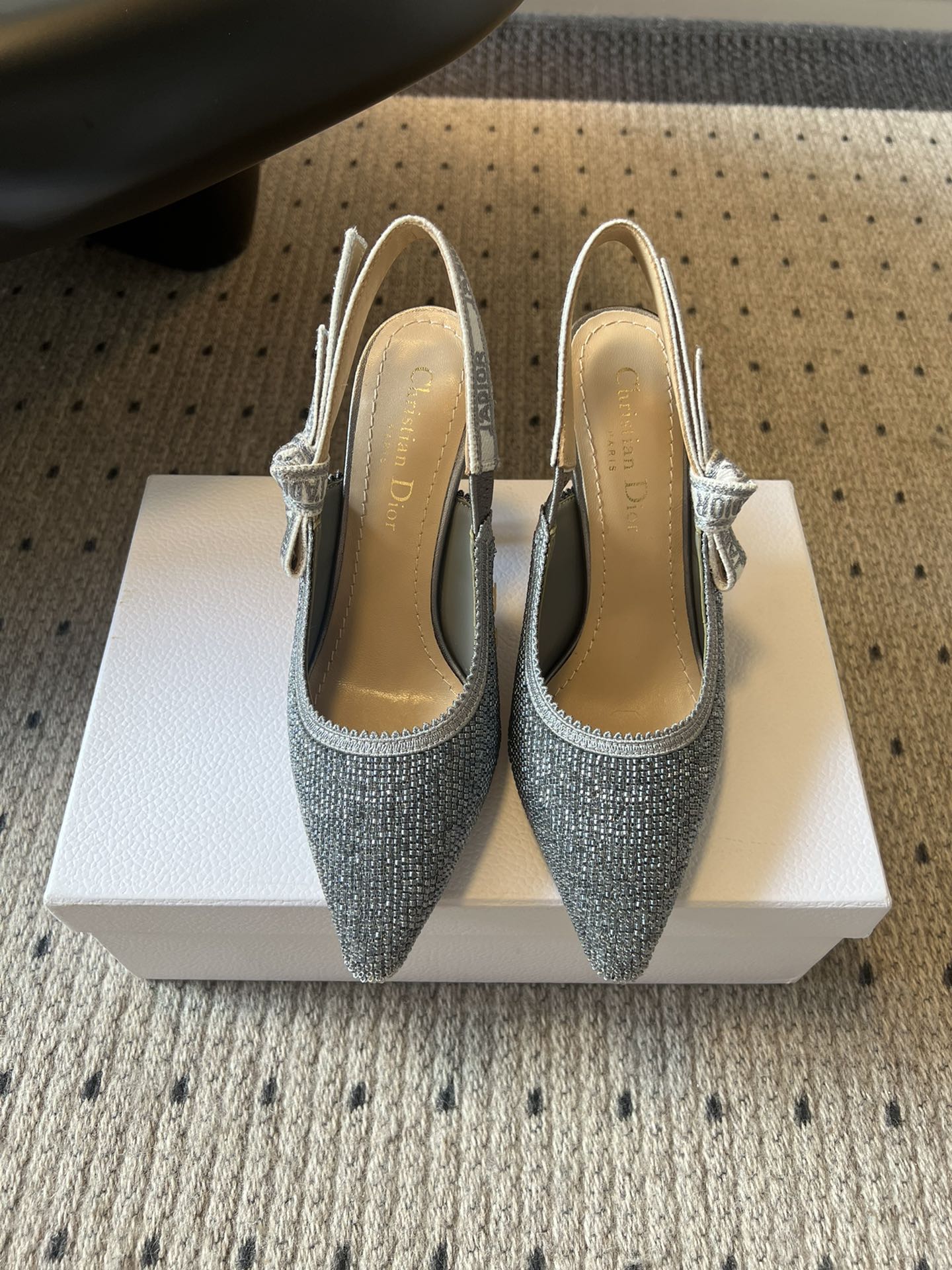Dior J'Adior Dior Or Embroidered Slingback Heels