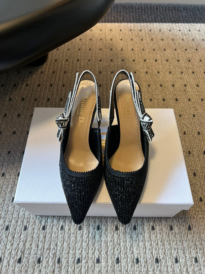 Dior J'Adior Dior Or Embroidered Slingback Heels