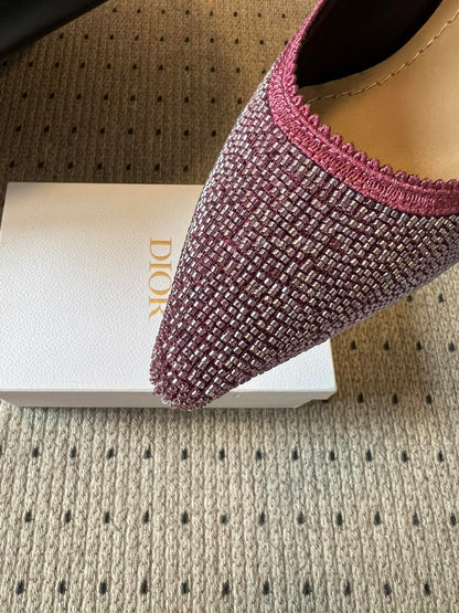 Dior J'Adior Dior Or Embroidered Slingback Heels