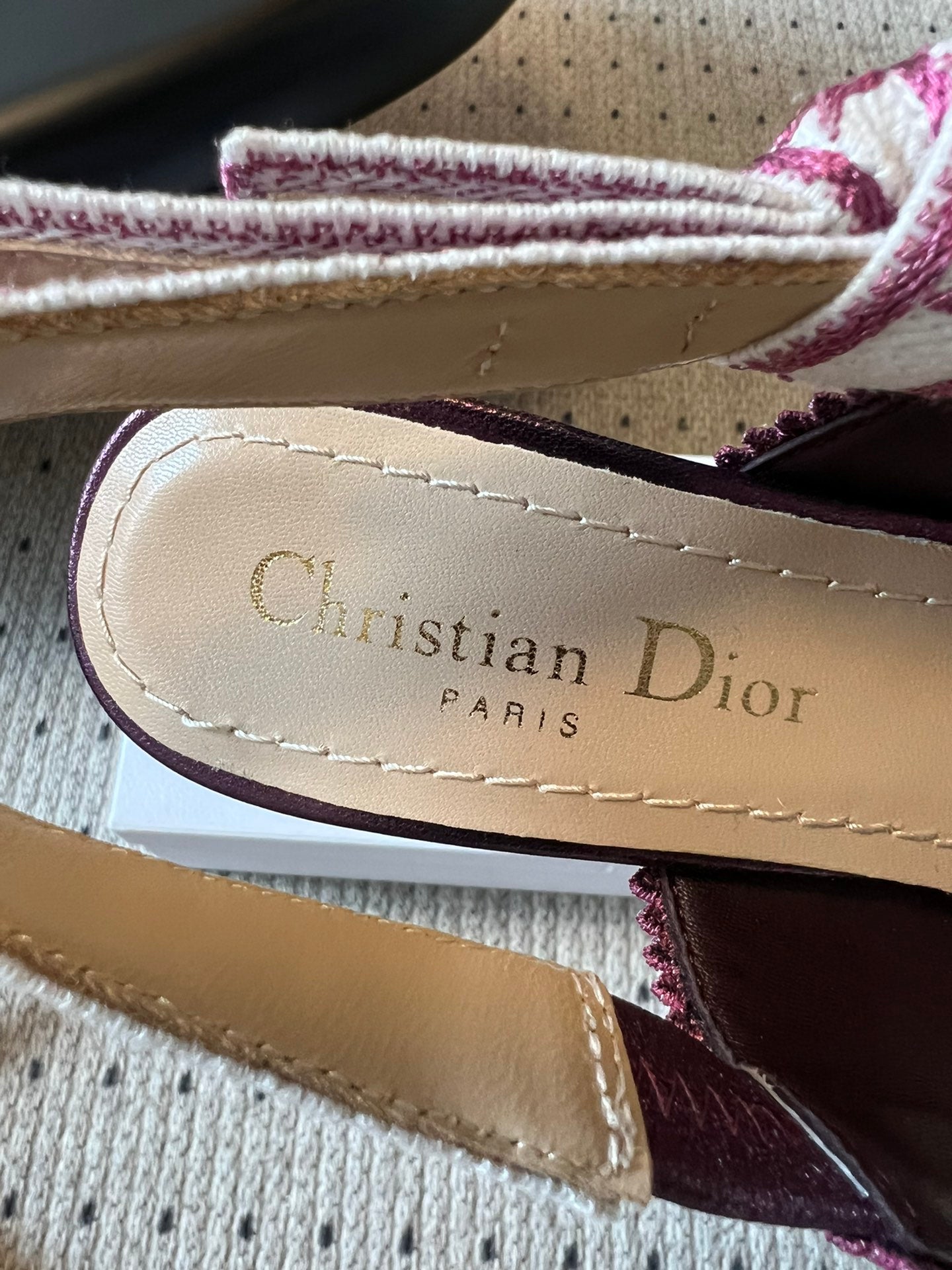 Dior J'Adior Dior Or Embroidered Slingback Heels