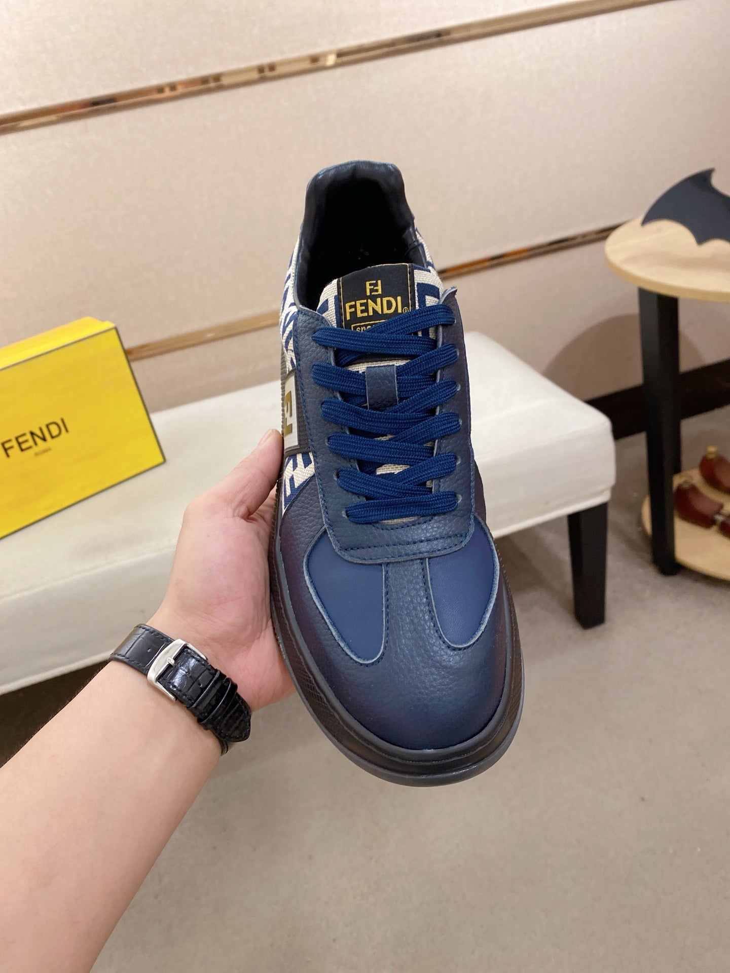 Fendi Calfskin Leather Loafers