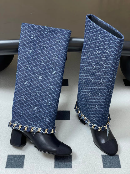 Chanel Chain Detail Long Boots – Autumn/Winter 25B Collection