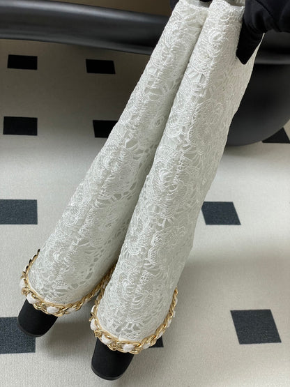 Chanel Chain Detail Knee-High Boots – Autumn/Winter Collection – 25B