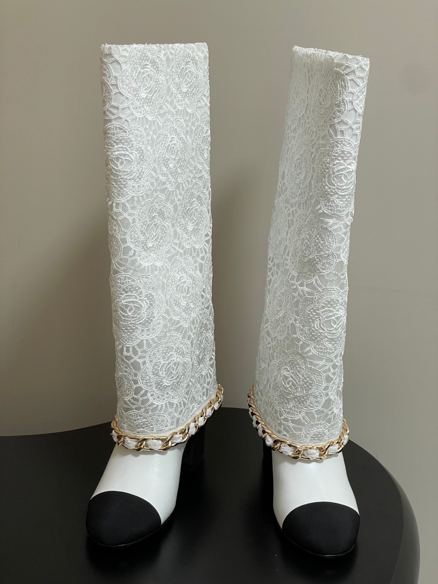 Chanel Chain Detail Knee-High Boots – Autumn/Winter Collection – 25B