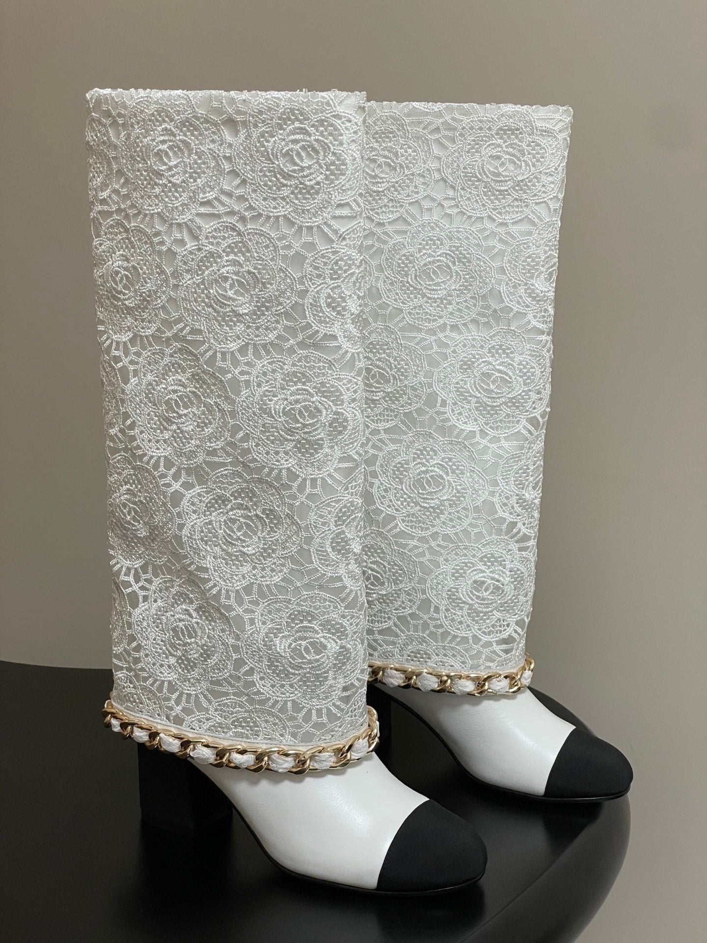 Chanel Chain Detail Knee-High Boots – Autumn/Winter Collection – 25B