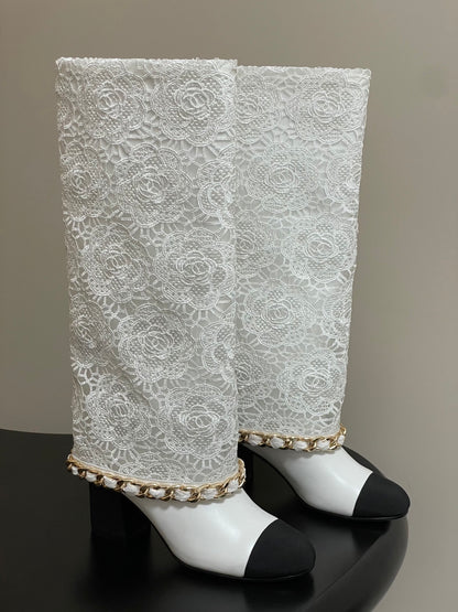 Chanel Chain Detail Knee-High Boots – Autumn/Winter Collection – 25B