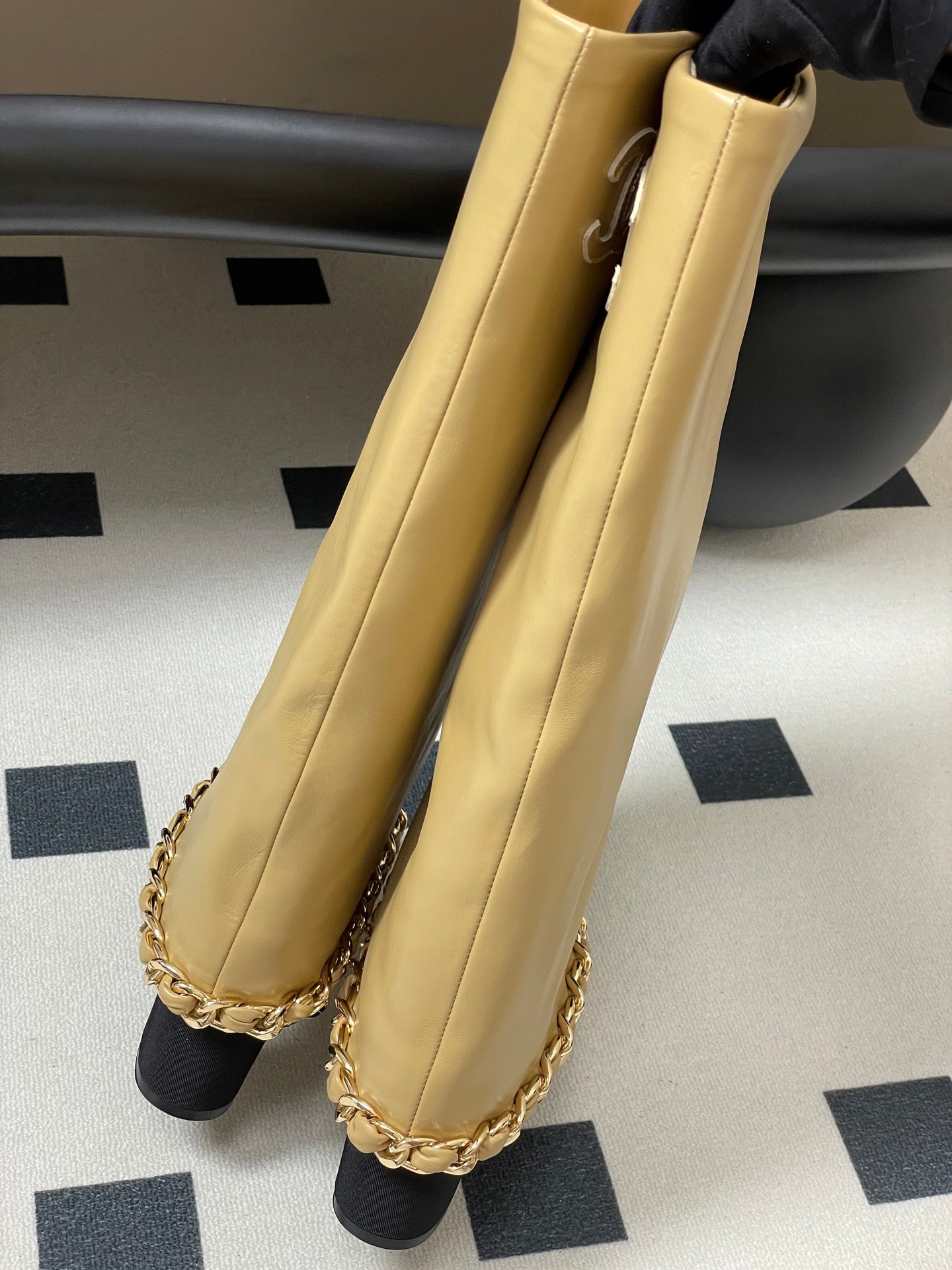 Chanel Chain Detail Knee-High Boots – Autumn/Winter Collection – 25B