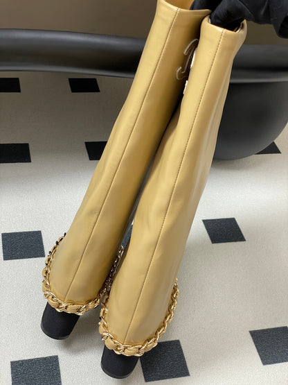 Chanel Chain Detail Knee-High Boots – Autumn/Winter Collection – 25B