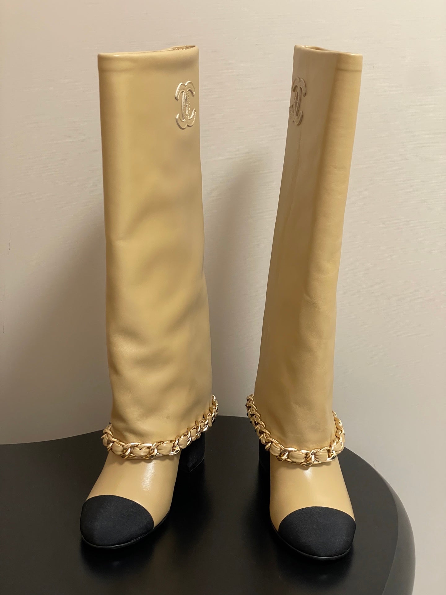 Chanel Chain Detail Knee-High Boots – Autumn/Winter Collection – 25B