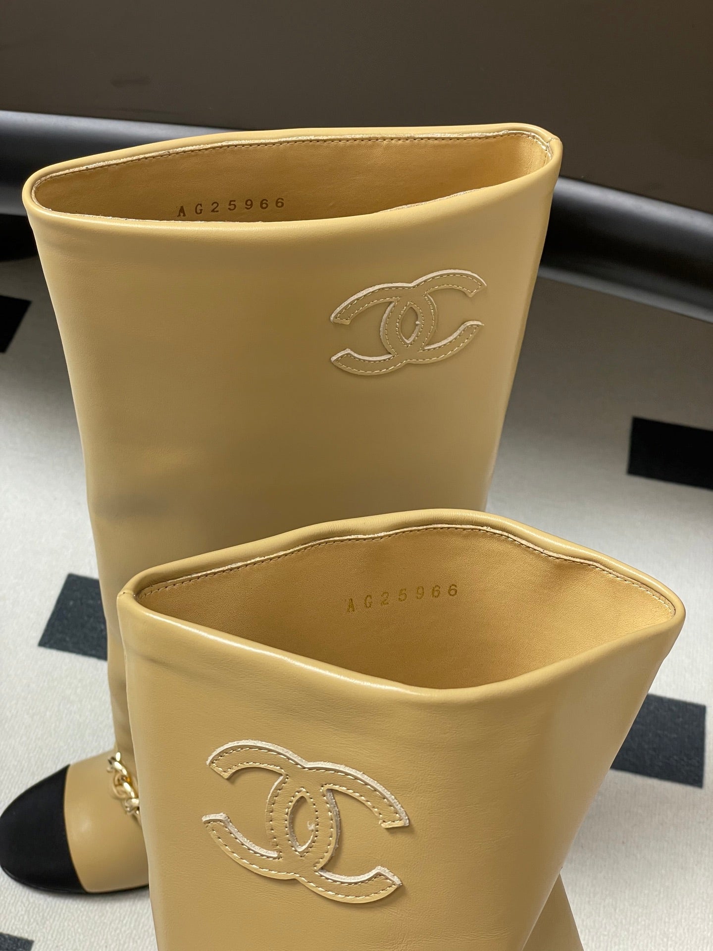 Chanel Chain Detail Knee-High Boots – Autumn/Winter Collection – 25B