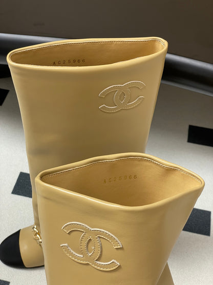 Chanel Chain Detail Knee-High Boots – Autumn/Winter Collection – 25B