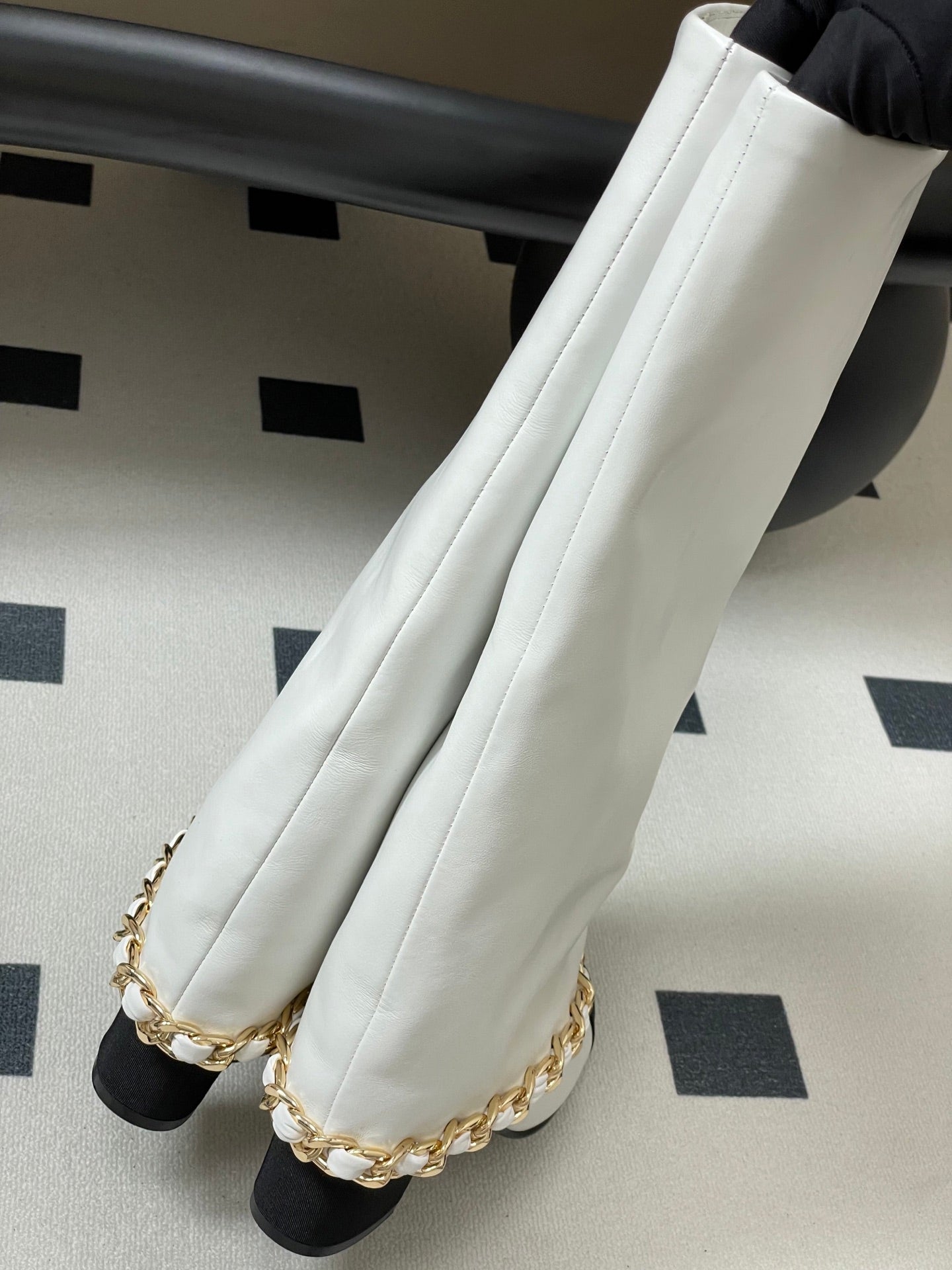 Chanel Chain Detail Knee-High Boots – Autumn/Winter Collection – 25B