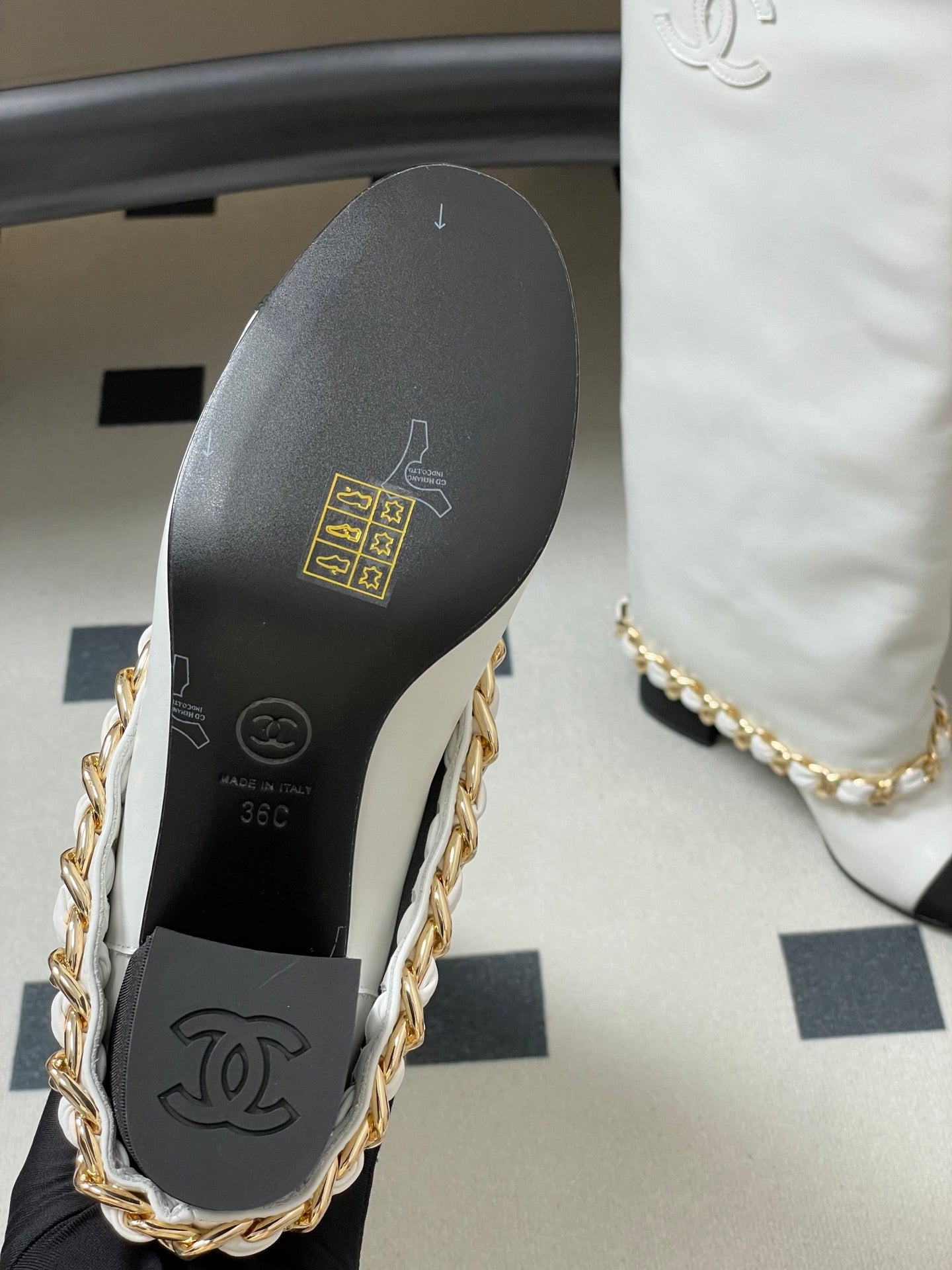 Chanel Chain Detail Knee-High Boots – Autumn/Winter Collection – 25B