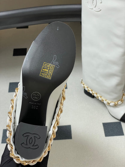 Chanel Chain Detail Knee-High Boots – Autumn/Winter Collection – 25B