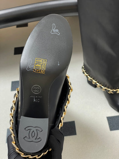 Chanel Chain Detail Knee-High Boots – Autumn/Winter Collection – 25B