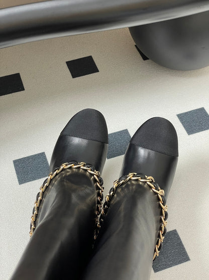 Chanel Chain Detail Knee-High Boots – Autumn/Winter Collection – 25B