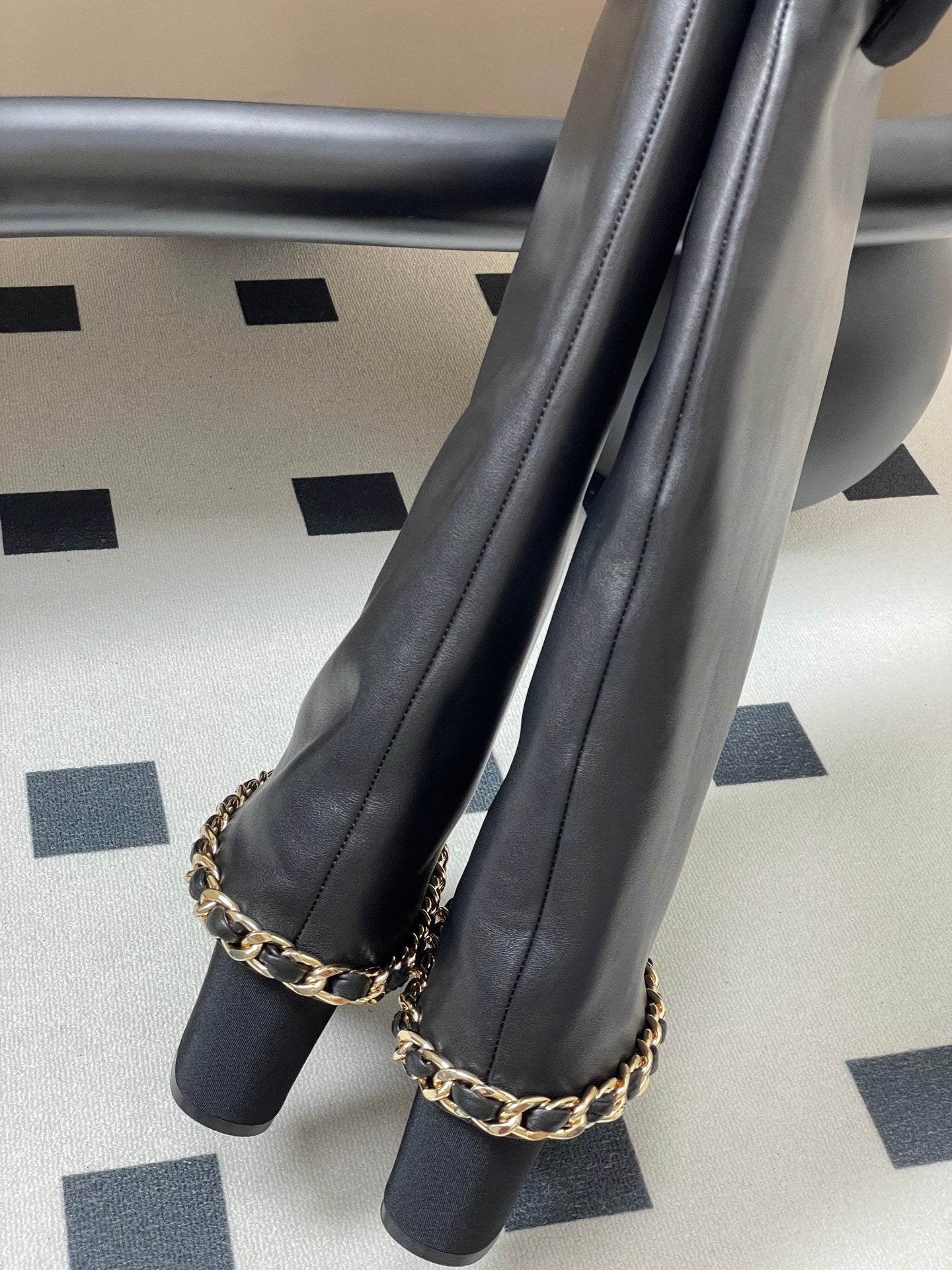 Chanel Chain Detail Knee-High Boots – Autumn/Winter Collection – 25B