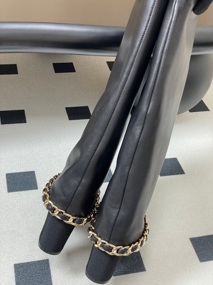 Chanel Chain Detail Knee-High Boots – Autumn/Winter Collection – 25B