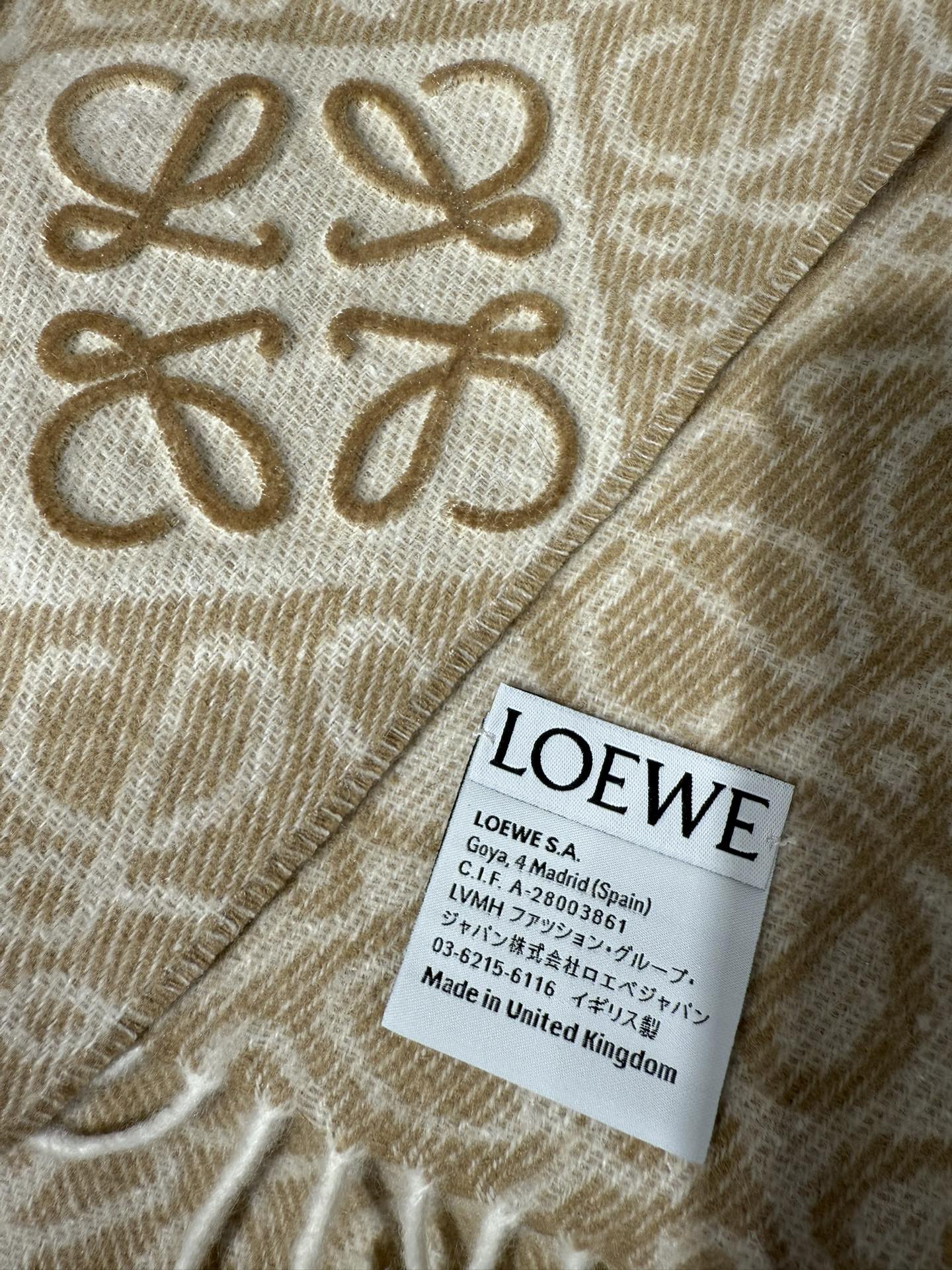 Loewe Double-Sided Wool Cashmere Anagram Scarf – 2025 Collection