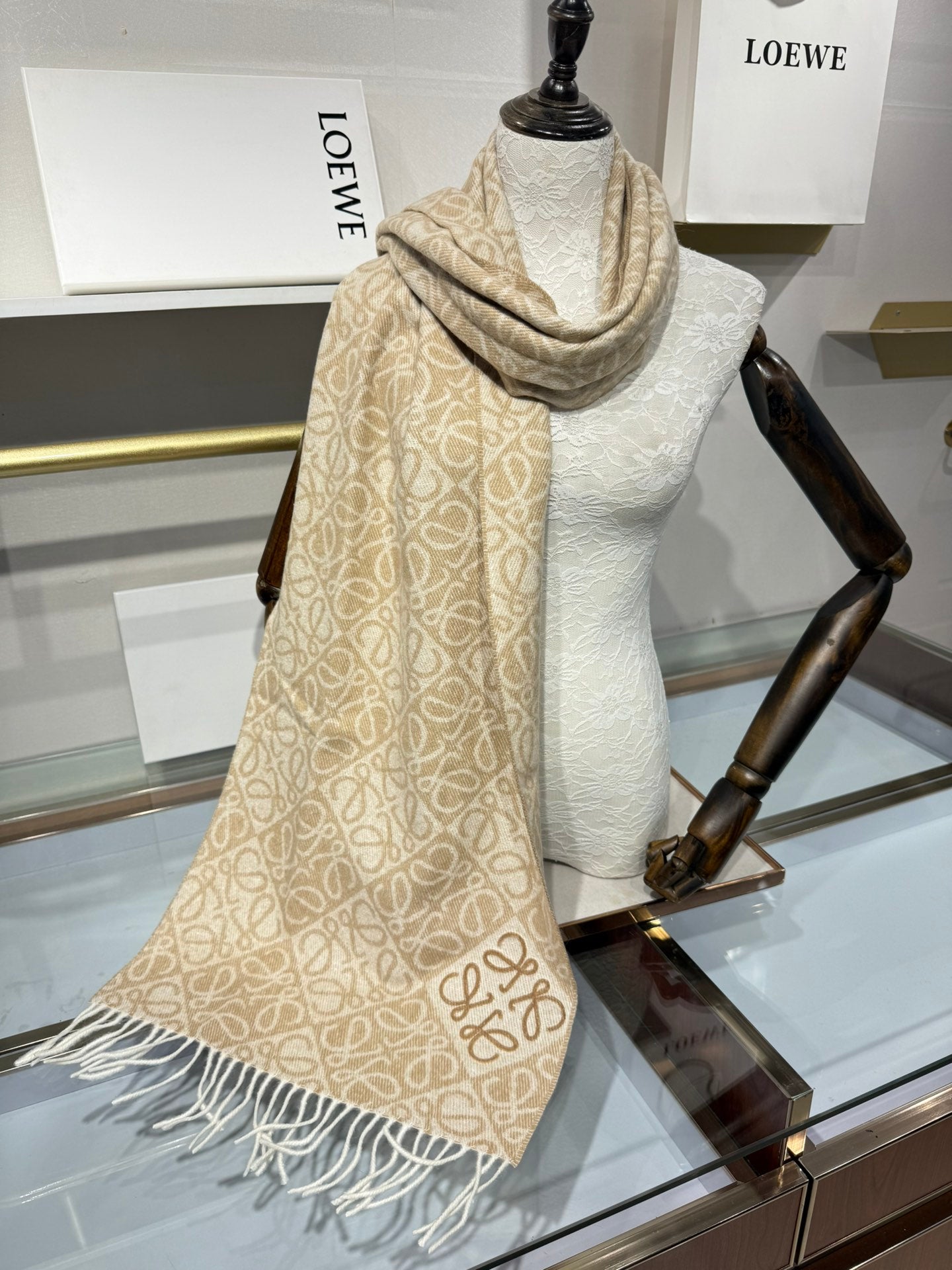 Loewe Double-Sided Wool Cashmere Anagram Scarf – 2025 Collection